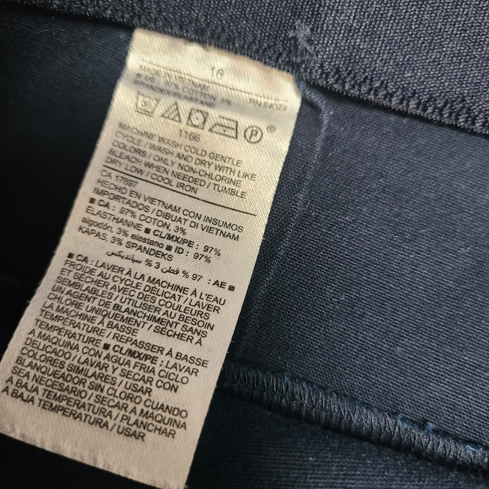 Old Navy Pants Womens 16 Blue Stretch Waist Size Zip Zipper Ankle Career Office - Picture 4 of 7